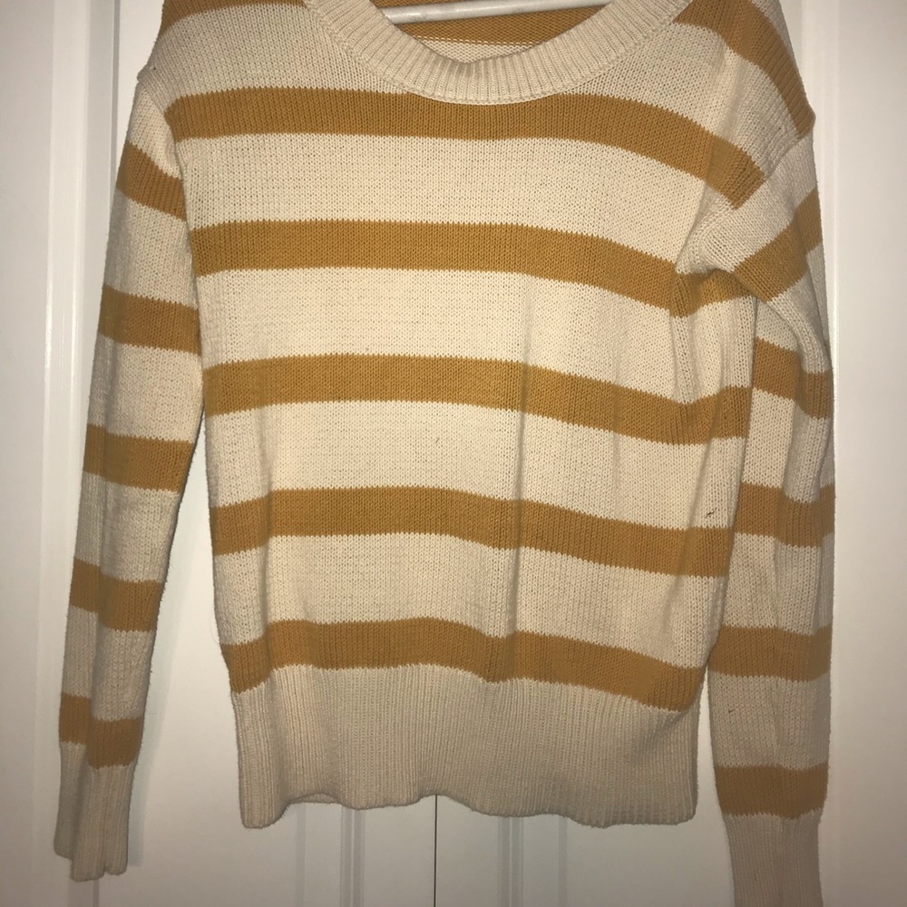 Small J. Crew Yellow and White Stripped Sweater